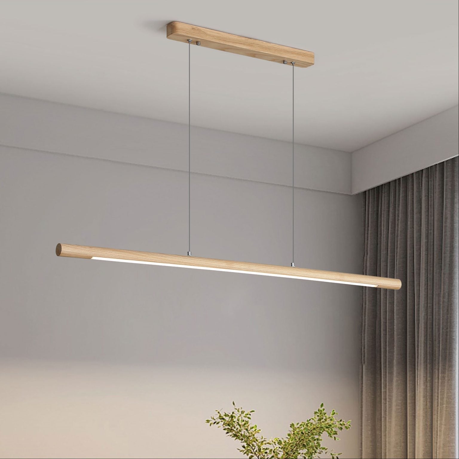 CABER Linear Ash Wood TriColour LED Pendant